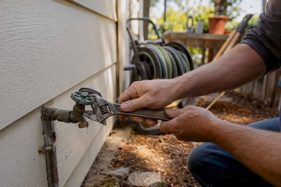 Hands tightening shutoff valve for outdoor spigot