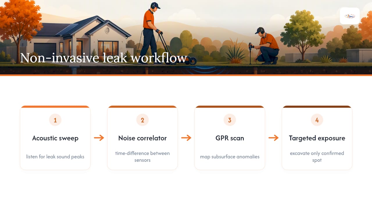 Non-invasive leak detection workflow
