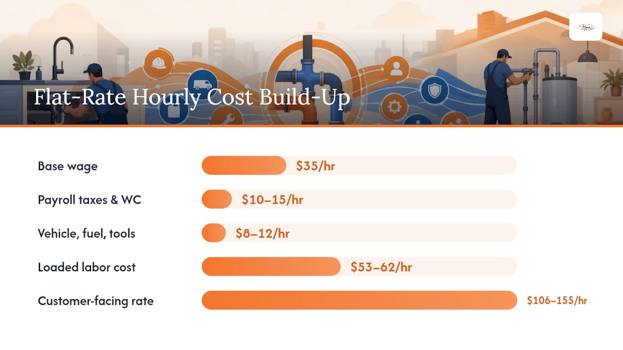 Flat-rate plumbing pricing formula diagram