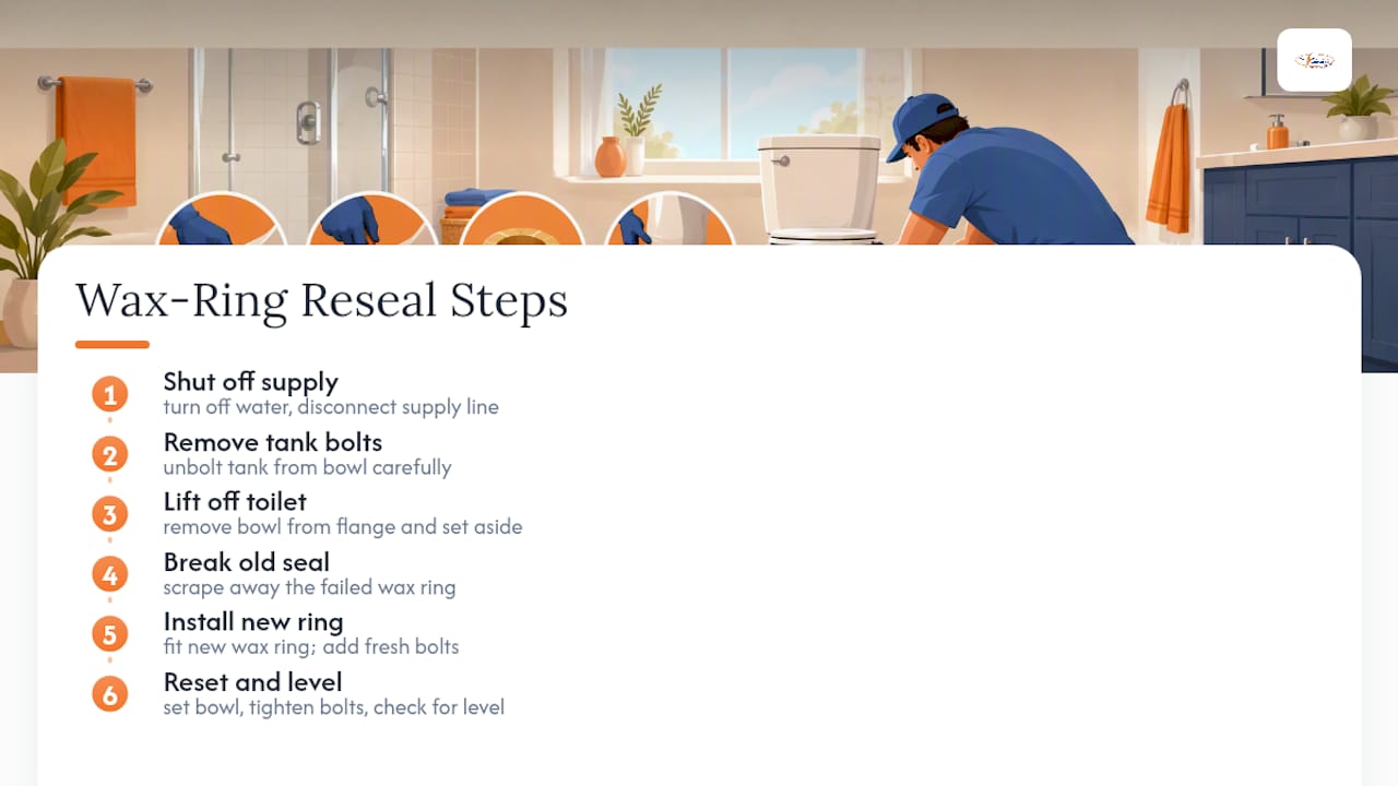 Steps for replacing a toilet wax ring