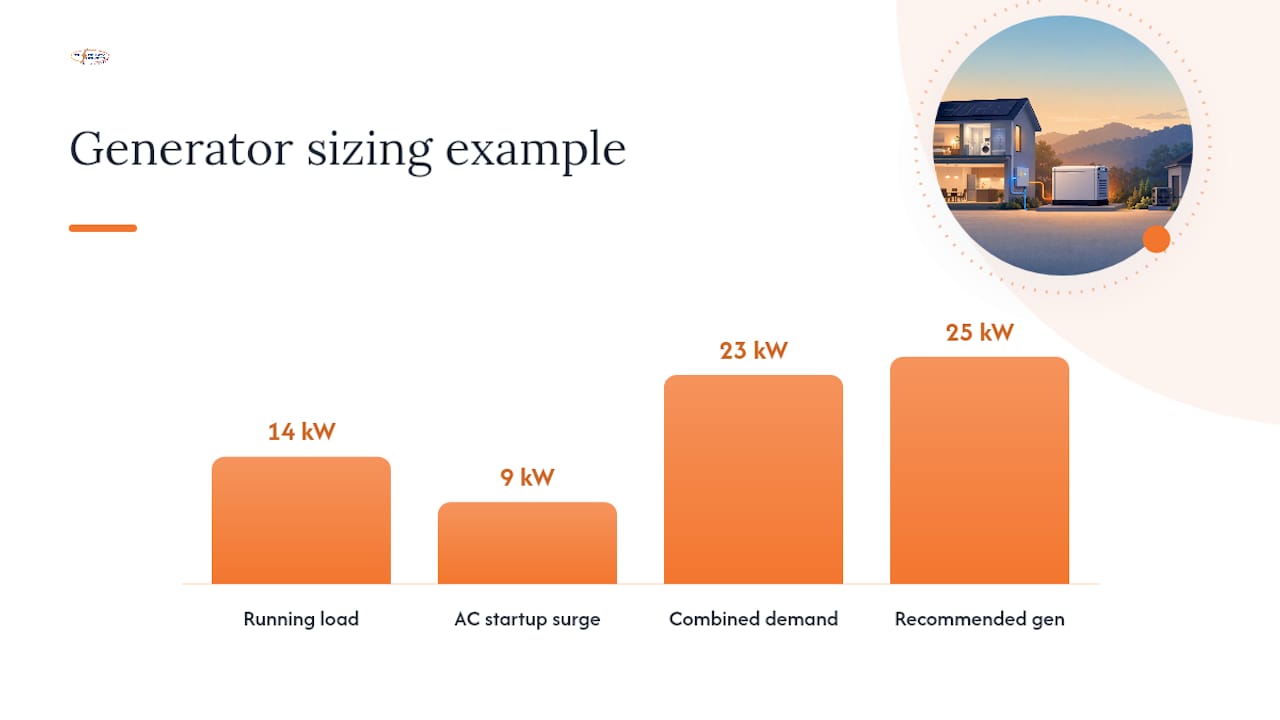 Generator running and startup wattage comparison