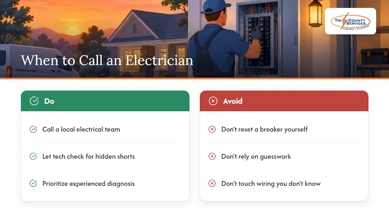 Publisher perspective: why call a family-owned electrical team — overview diagram
