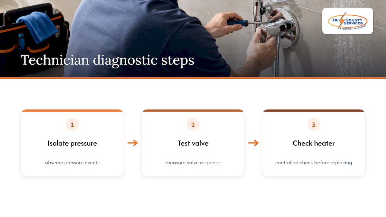 Three-step diagnostic sequence before replacing parts