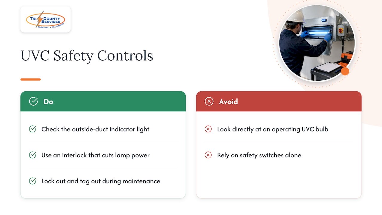 Three UVC lamp safety controls